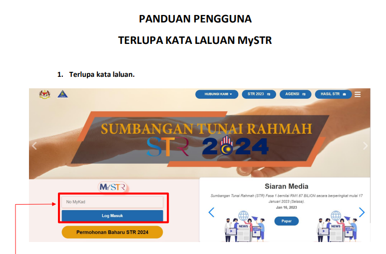 Lupa Kata Laluan STR 2024? Ini Cara Tukar Password Baru!